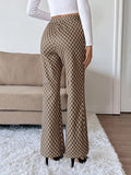 Plaid High-Waisted Wide Leg Pants 