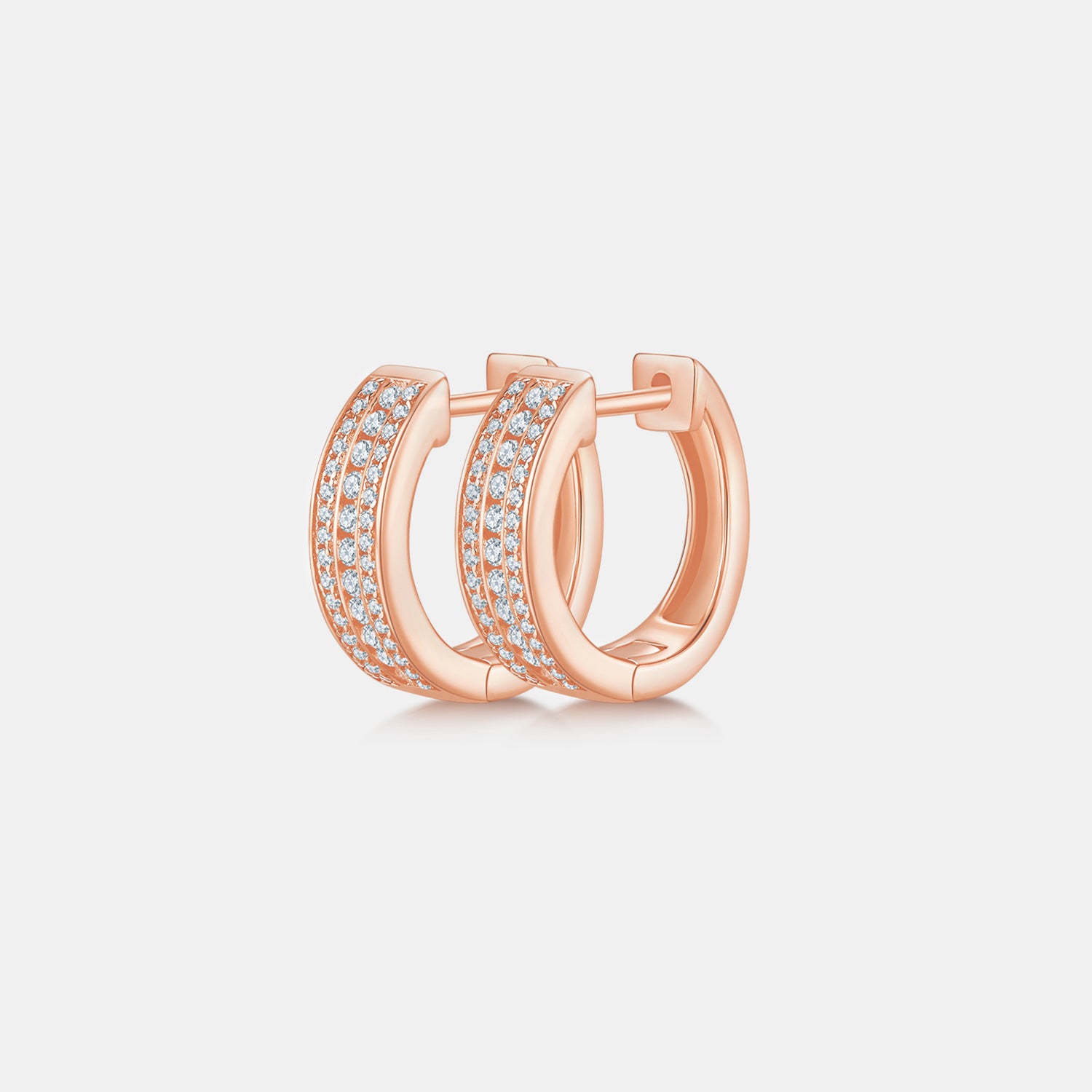 Moissanite 925 Sterling Silver Huggie Earrings 