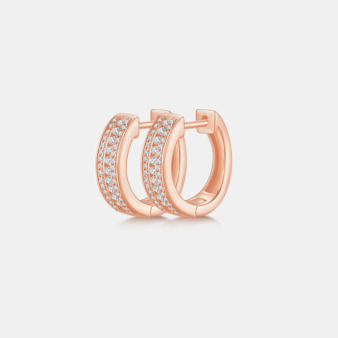 Moissanite 925 Sterling Silver Huggie Earrings 