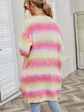 Angel Wings Full Size Pocketed Open Front Gradient Cardigan 