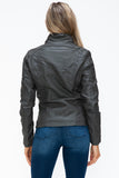YMI Removable Faux Layered Multi-Pocket Jacket with Fuzzy Hood 