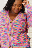 Angel Wings Woven Right V-Neck Long Sleeve Cardigan 