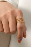 Triple-Layered Stainless Steel Open Ring 