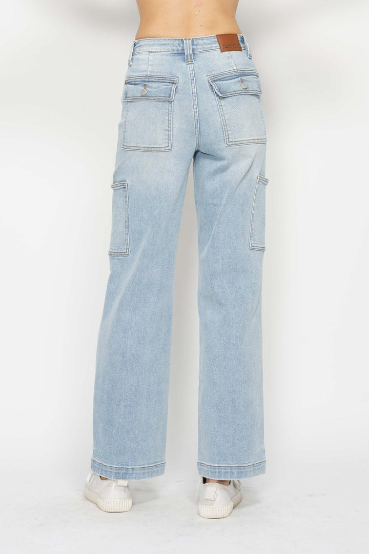 Judy Blue Full Size High Waist Straight Cargo Jeans 
