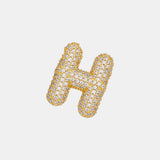 Inlaid Zircon Bubble Initial Necklace 