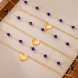 Titanium Steel Section Crystal Double-Layered Necklace 
