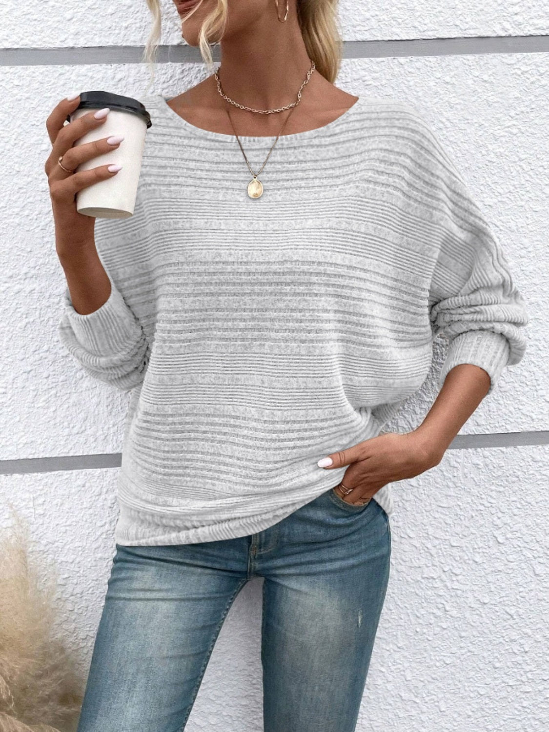 Full Size Round Neck Long Sleeve Top 