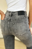 Judy Blue Full Size Button Fly High Waist Cuffed Capris 