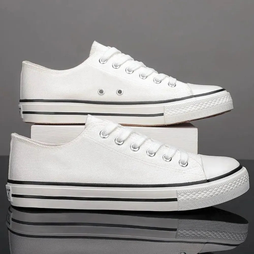 Lace Up Round Toe Canvas Sneakers 