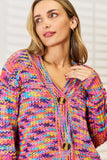 Angel Wings Woven Right V-Neck Long Sleeve Cardigan 