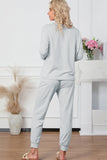 Round Neck Top and Drawstring Pants Lounge Set Lingerie & Nightwear