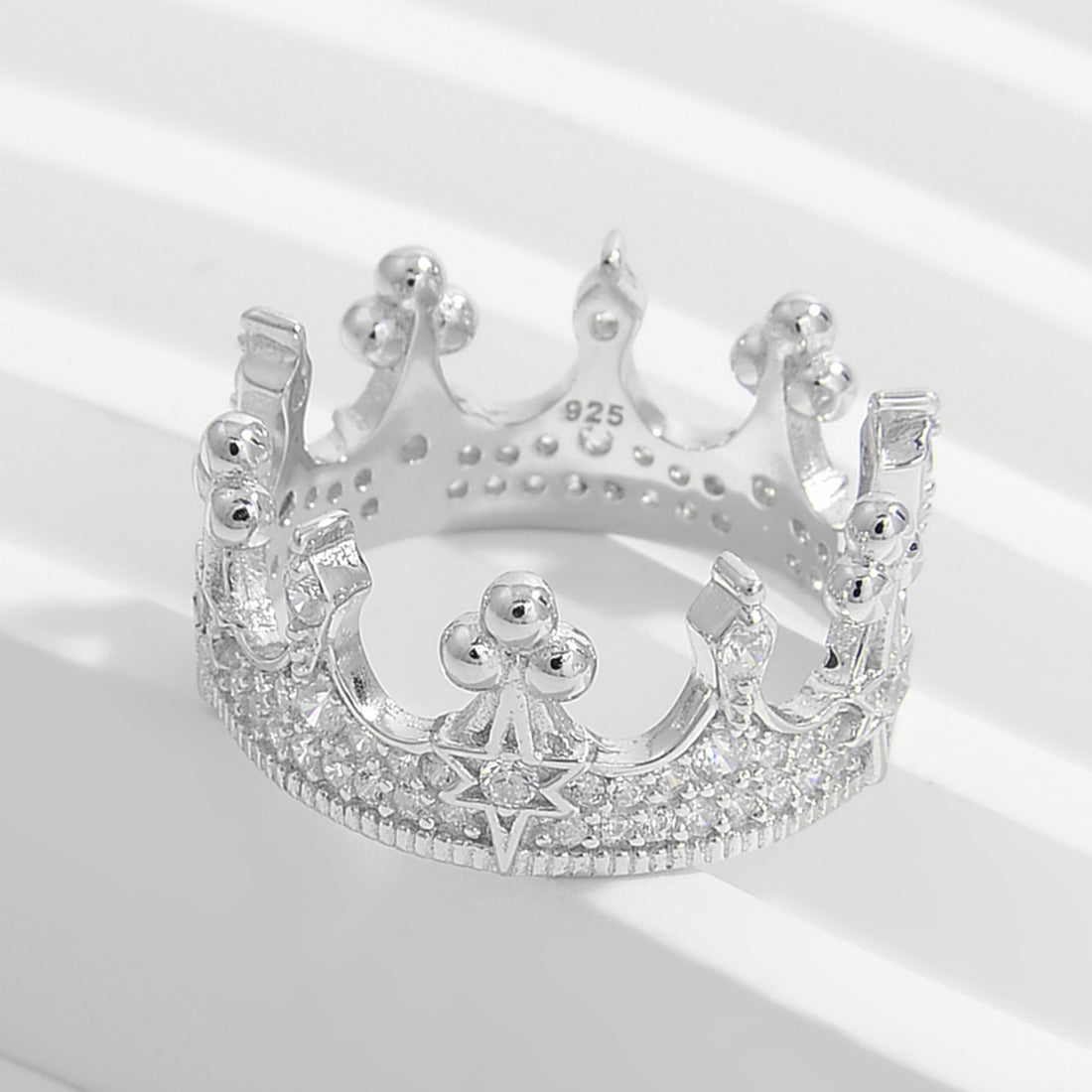 Crown Shape Zircon 925 Sterling Silver Ring 