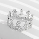 Crown Shape Zircon 925 Sterling Silver Ring 