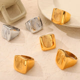 Titanium Steel Fingerprint Signet Ring 