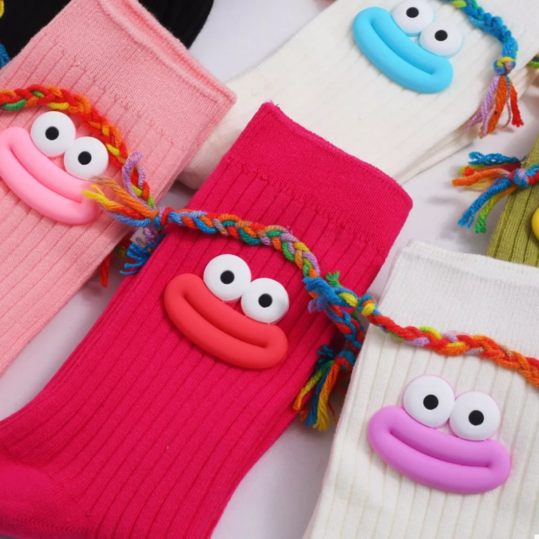 Cartoon Ribbed Knit Crew Socks Lingerie & Nightwear