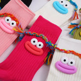 Cartoon Ribbed Knit Crew Socks Lingerie & Nightwear