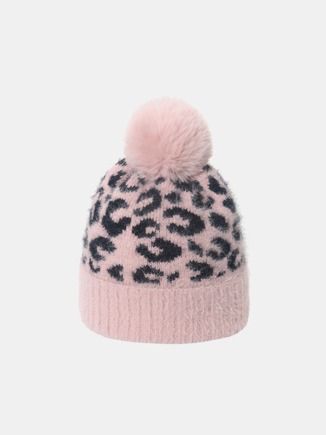 Leopard Hat with Pompom 