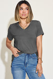 Basic Bae Full Size V-Neck High-Low T-Shirt 