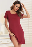 Round Neck Short Sleeve Lounge Dress 