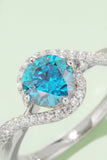 1 Carat Moissanite Contrast 925 Sterling Silver Ring 