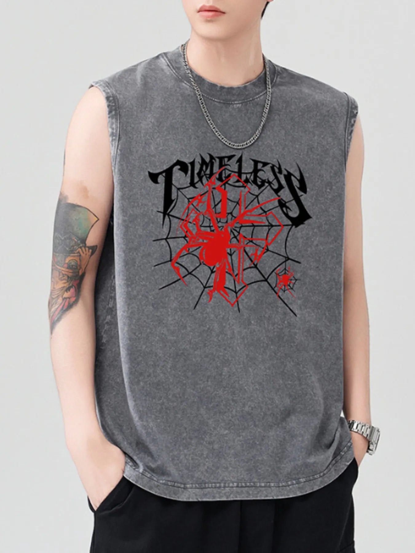 Men's Spider Round Neck Tank 