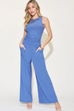 Basic Bae Full Size Ribbed Tank and Wide Leg Pants Set 