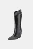 Weeboo Chunky Heel Rhinestone Decor Western Boots 