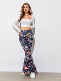 Floral High Waist Flare Leg Pants 