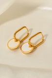 Copper White Mother-Of-Pearl Drop Earrings 