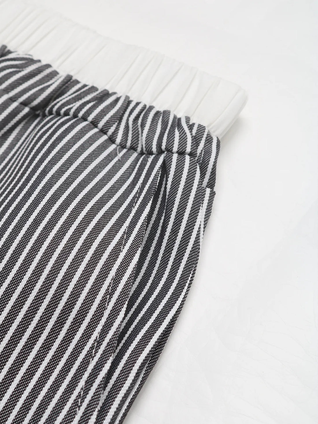 Striped Wide Leg Drawstring Pants 