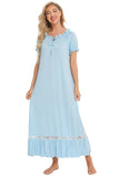 Lace Detail Short Sleeve Lounge Dress 