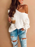 Angel Wings Single Shoulder Long Sleeve Sweater 