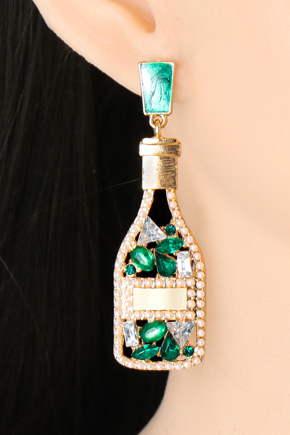 Wine Shape Zinc Alloy Acrylic Dangle Earrings 