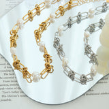Freshwater Pearl Titanium Steel Necklace 
