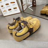 Lace Up Round Toe Flat Sneakers 