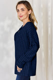 Basic Bae Full Size Ribbed Half Button Long Sleeve T-Shirt 
