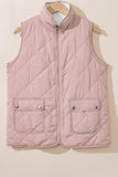 Fuzzy Zip Up Vest Coat with Pockets 