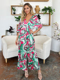 Double Take Full Size Half Sleeve Wide Leg Jumpsuit 