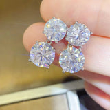 10 Carat Moissanite 925 Sterling Silver Earrings 