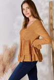 Hailey & Co Full Size V-Neck Flounce Sleeve Blouse 
