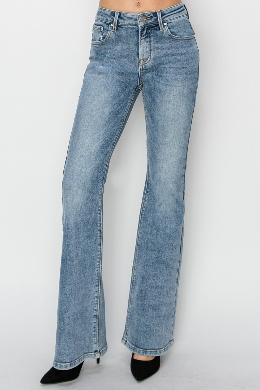 RISEN Full Size Mid Rise Bootcut Jeans 
