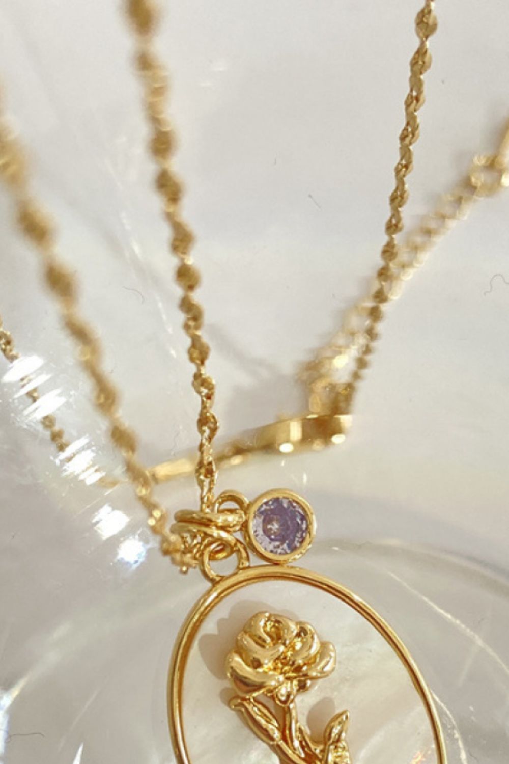 Flower Shell Pendant Copper Necklace 