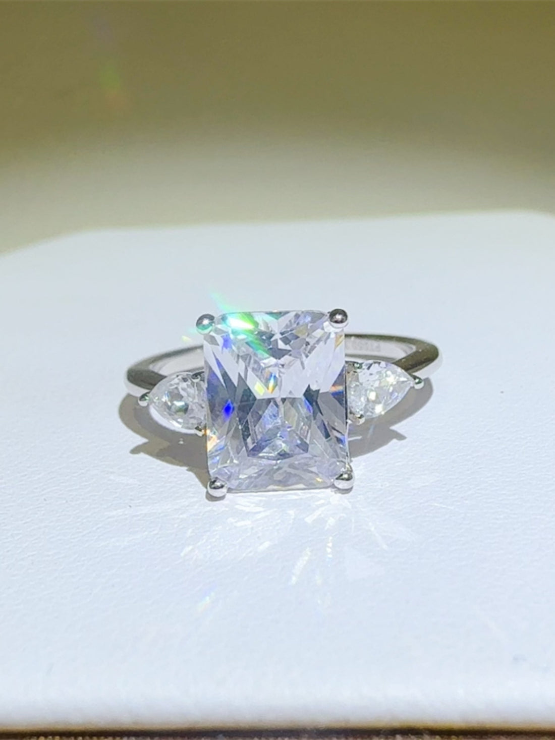 3 Carat Moissanite 925 Sterling Silver Square Shape Ring Accessories