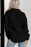 Parchment Houndstooth Corduroy Patchwork Flap Pocket Shacket Outerwear/Jackets