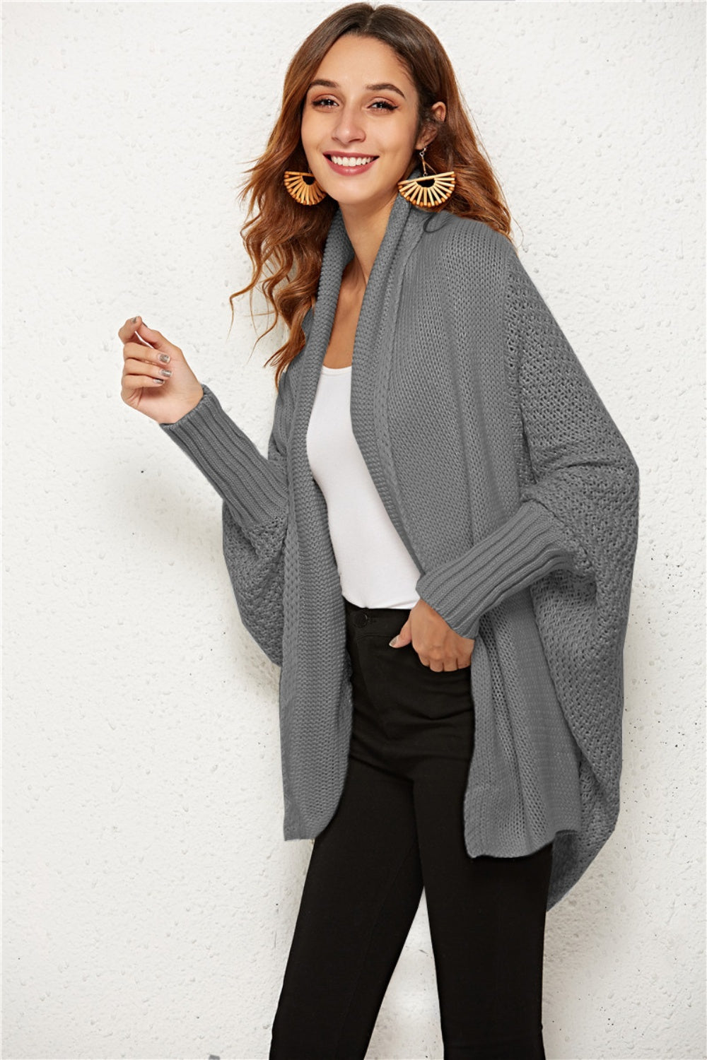 Angel Wings Open Front Batwing Sleeve Cardigan 