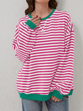 Lovelet Contrast Striped Long Sleeve Sweatshirt 