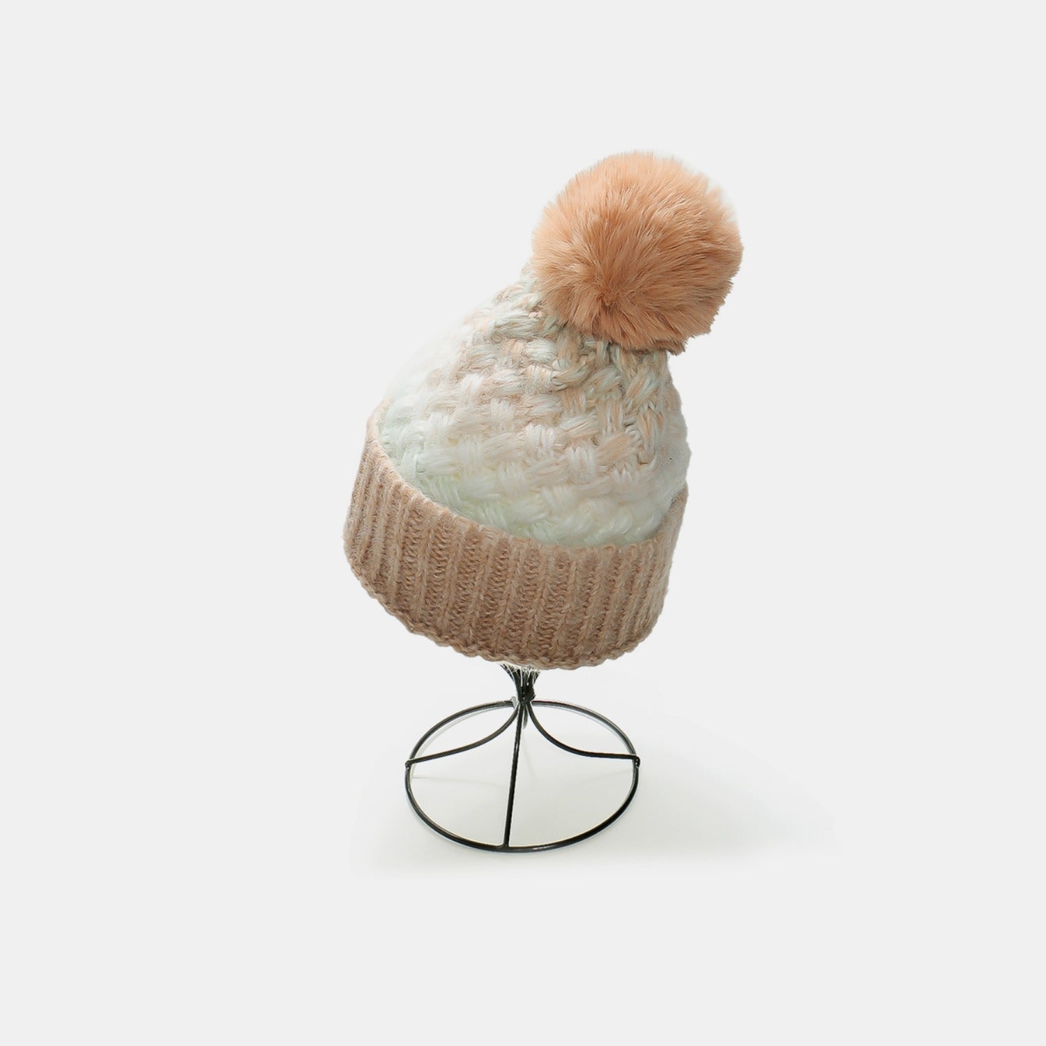 Gradient Knit Hat with Pompom 