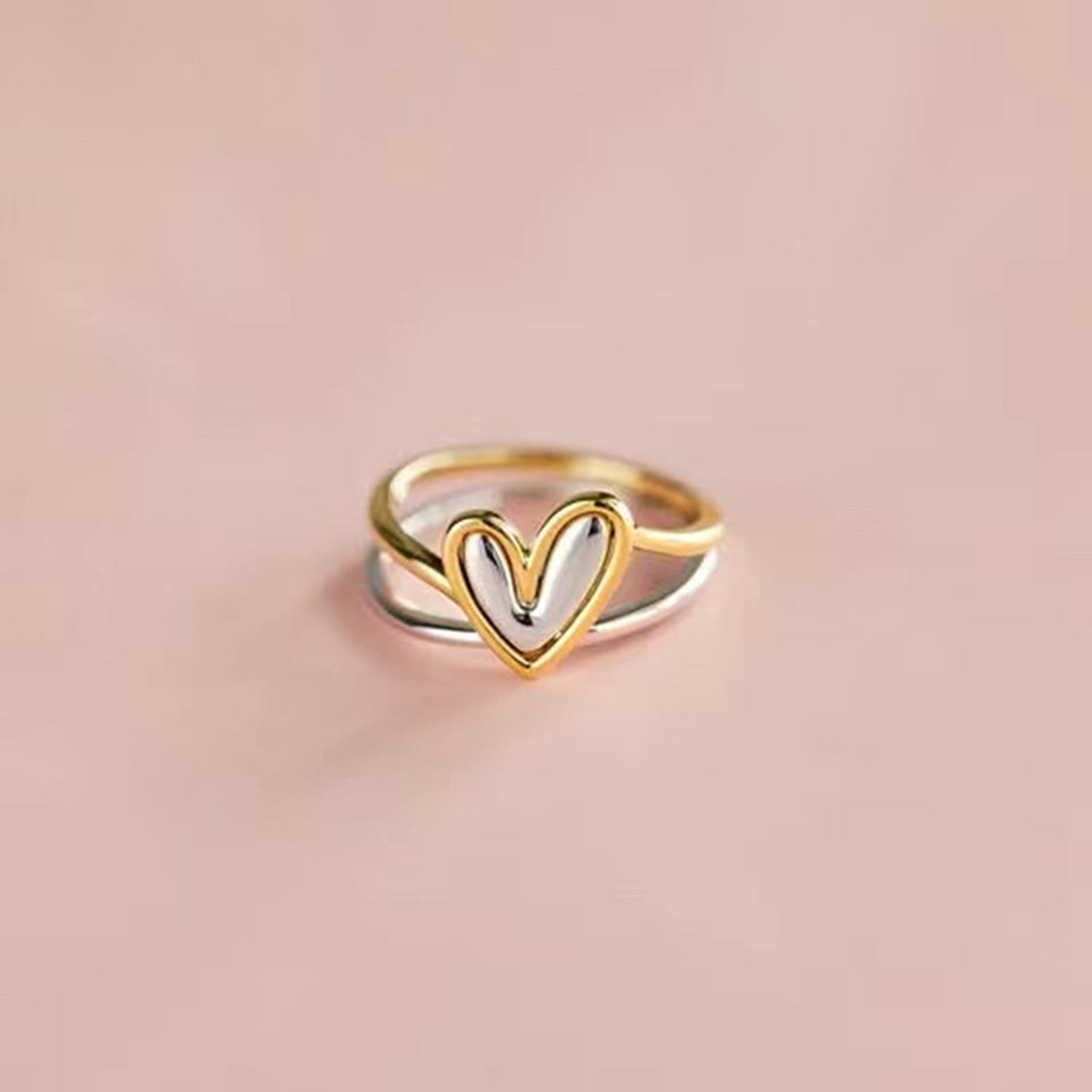 Heart Shape Irregular 925 Sterling Silver Ring 