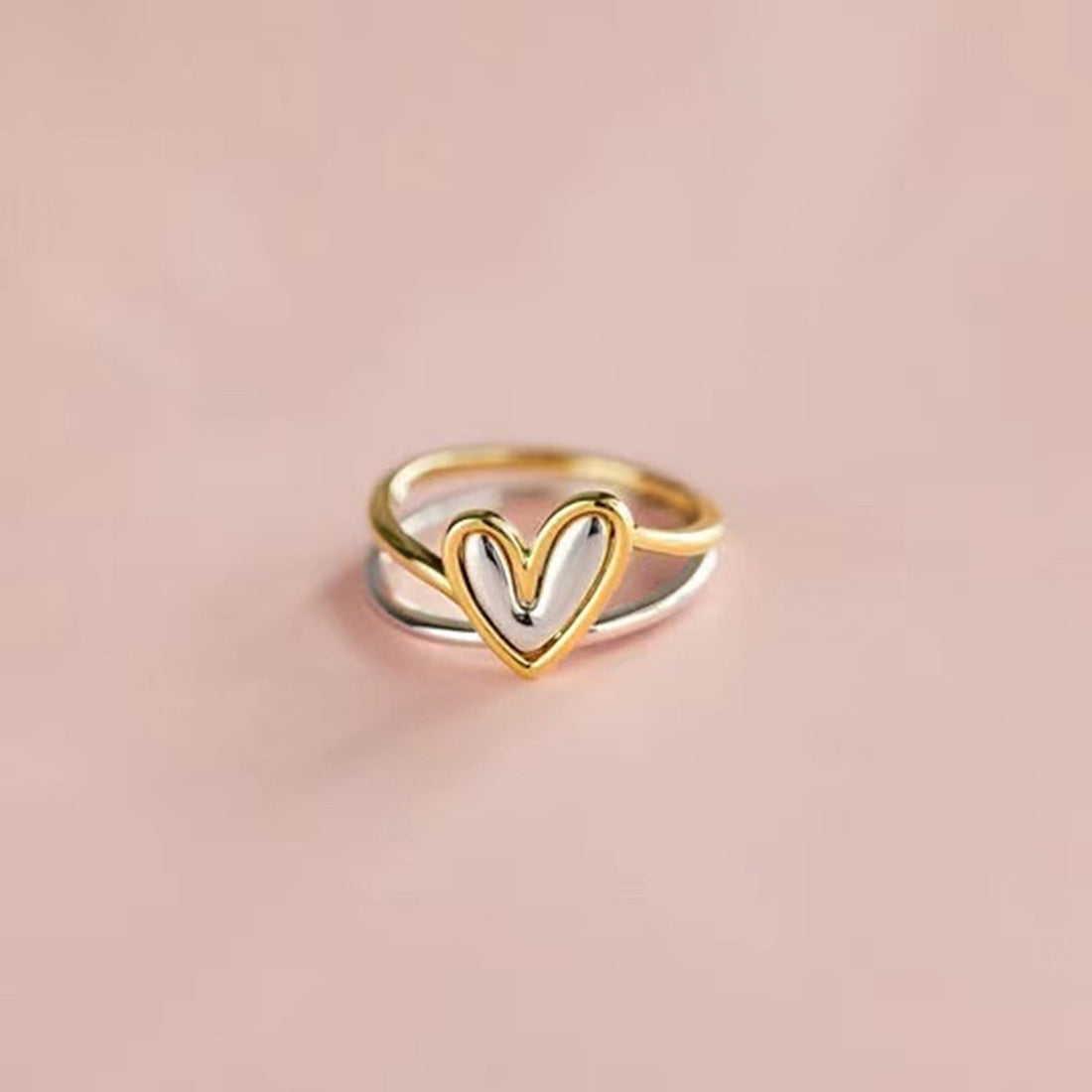 Heart Shape Irregular 925 Sterling Silver Ring 