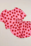 Floral Cropped Tee and Shorts Lounge Set Lingerie & Nightwear